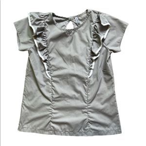 Undercover Mama Harper & Bay Ruffle Top Breastfeeding Shirt Size Small Grey NWOT